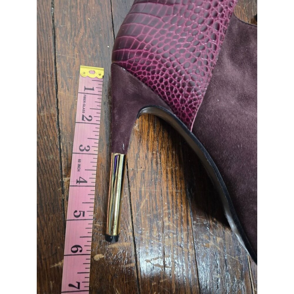 Sigerson Morrison Wine Suede Cut Out Python Stile… - image 13